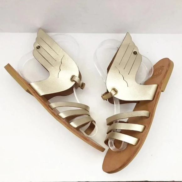 Gold Leather‎ Winged Greek Sandals Women’s Size 37/US Women’s 6.5 - Picture 5 of 8